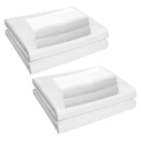 Set X2 Sábana Hotelera Cama Semidoble 1.20 Mt Blanca Suave