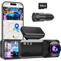 Cámara Dash Cam 4K Ultra HD con GPS y Visión Nocturna para Automóvil