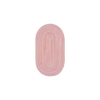 Alfombra Ovalada De Algodón Rosa Reversible Para Habitaciones Infantiles De 51 x 76 Cm Altura De 1 Cm