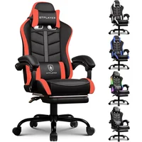 Silla Gamer Ergonómica Con Reposapiés Respaldo Alto 136 Kg Rojo Negro GTPlayer