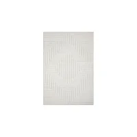Alfombra para Sala Rectangular Abani Juwell NTL150A con Líneas Geométricas en Tono Crema 61cm x 91cm