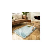 Alfombra para Sala Rectangular Mercer41 Jahidur de Piel Sintética Suave y Elegante 61cm x 91cm