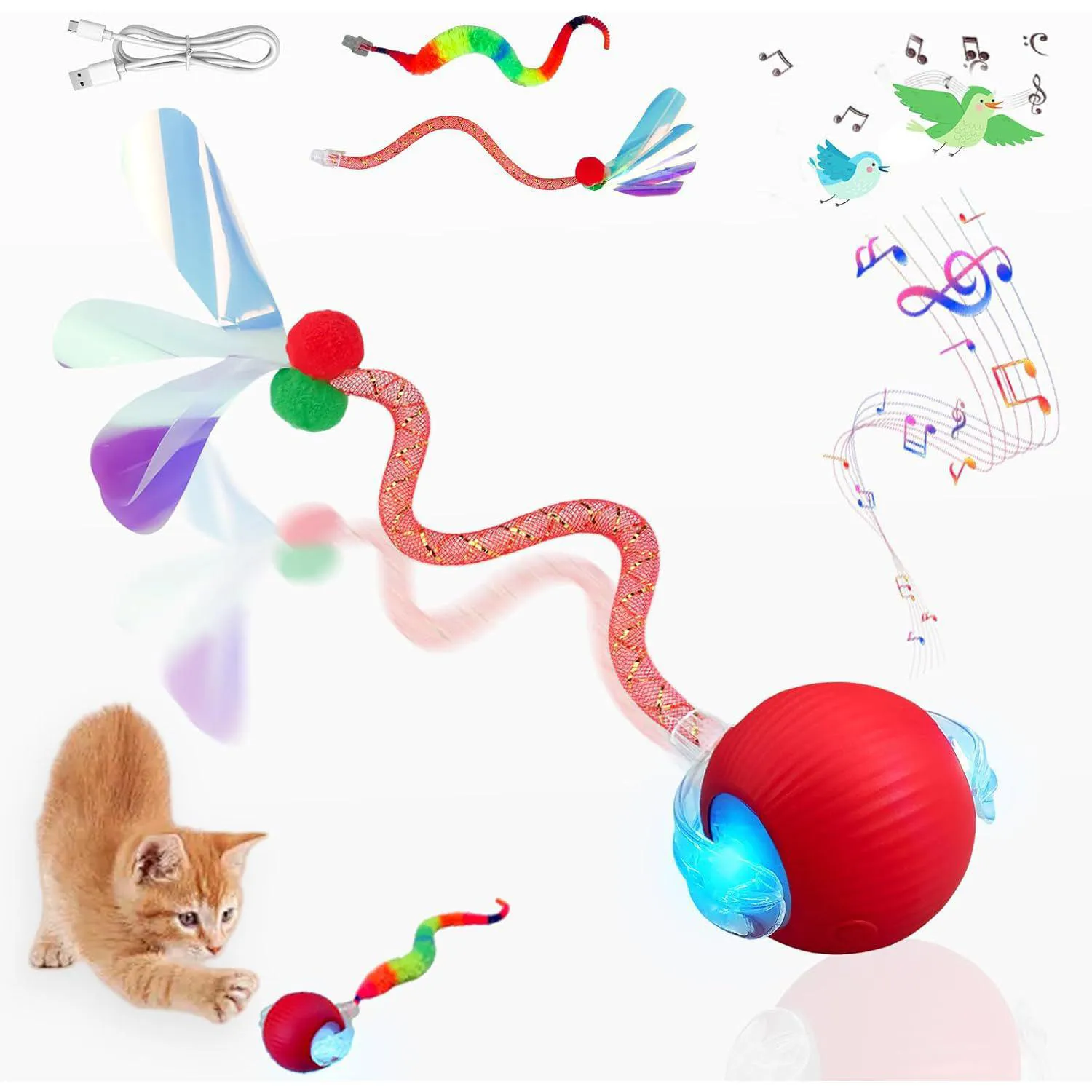 Juguete Interactivo de Bola Inteligente para Gatos con Movimiento Automático