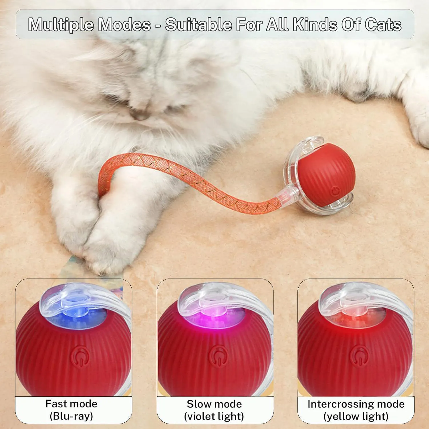 Juguete Interactivo de Bola Inteligente para Gatos con Movimiento Automático 5