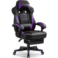 Silla Gaming Grande Ergonómica Con Respaldo Alto Reposapiés Ajustable GTPlayer Ergo Púrpura