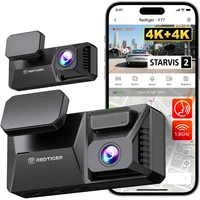 Cámara Dash Cam Delantera Y Trasera 4K Con WiFi GPS Y Control De Voz Para Auto