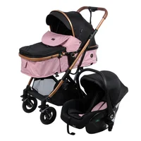 Coche Moisés Ronda Plus + Portabebé – Eb132-1 Rosa