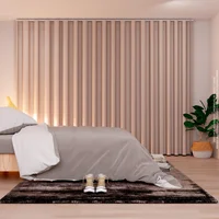 Cortina Tela Blackout Belluci Ondas Beige 300X230 Cm Incluye Riel Novelty Home