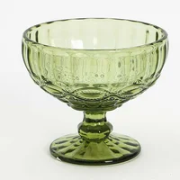 Set 6 Copas Postre Vintage Vidrio Verde 12 Oz