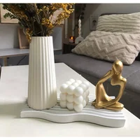 Centro de Mesa Decorativo Curazao Jarrón Con Base y Vela 5piezas