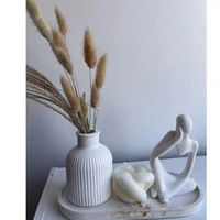 Centro de Mesa Decorativo Cataluña Jarrón Con Base y Vela 4 Piezas