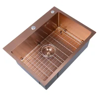 Lavaplatos de Sobreponer Scale. 1 Poceta. Acero Inox 304 Tono Rosa Mate. 62x47x22.5 Cm. Lecco