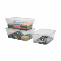 Set x3 Cajas Plásticas Organizadoras 6 litros Natural