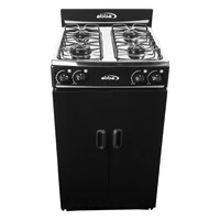 Estufa de Piso 51 Cm 4 Puestos Negro Abba