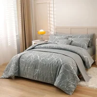 Duvet Línea Gold – Patrón de Mármol Plateado - Doble