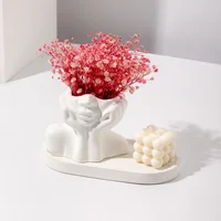 Centro de Mesa Decorativo Lord Jarrón Con Flores Mas Base y Vela 4 Piezas