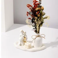 Centro de Mesa Jarrón Kalio Con Flores Mas Base Mas Vela y Adornos 6piezas