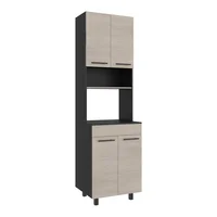 Modulo Microondas de Cocina Luna Cotta/Wengue 210x60x49.1 cm Just Home Collection