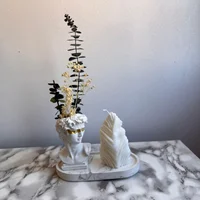 Centro Decorativo De Mesa Cris Jarrón Base Flores Y Vela 4Piezas