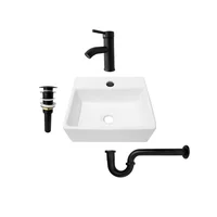 Combo Lavamanos Pequeño Rectangular+griferia Mezcladora C689