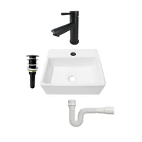 Combo Lavamanos Pequeño Rectangular+griferia Mezcladora C694