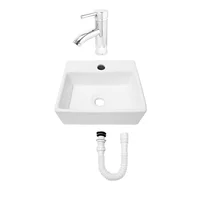 Combo Lavamanos Pequeño Rectangular+griferia Mezcladora C707
