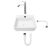 Combo Lavamanos Pequeño Rectangular+griferia Mezcladora C708
