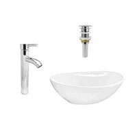 Combo Grifería + Push + Lavamanos Velenty Blanco C183