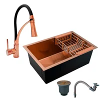 Combo Lavaplatos 70*45cm+griferia Lvp Oro Gourmet+accesorios