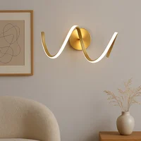 Aplique LED de Pared Wavy Gold Luz Cálida Producto Certificado
