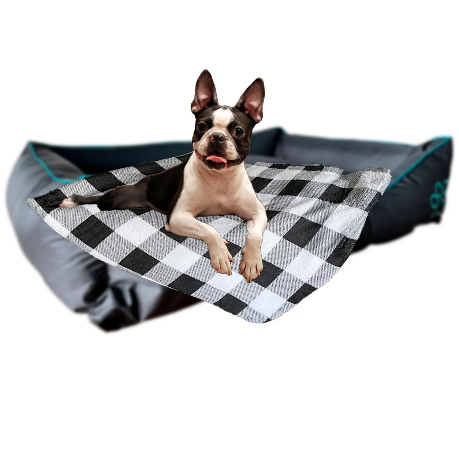 Cobija para Mascotas - Grande Cuadros Azul