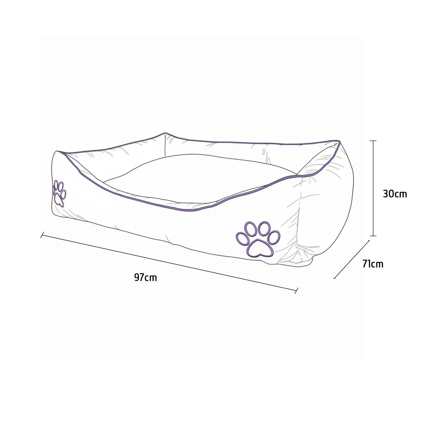 Cama para Perro Soft Gigante Morada Petizoos 5