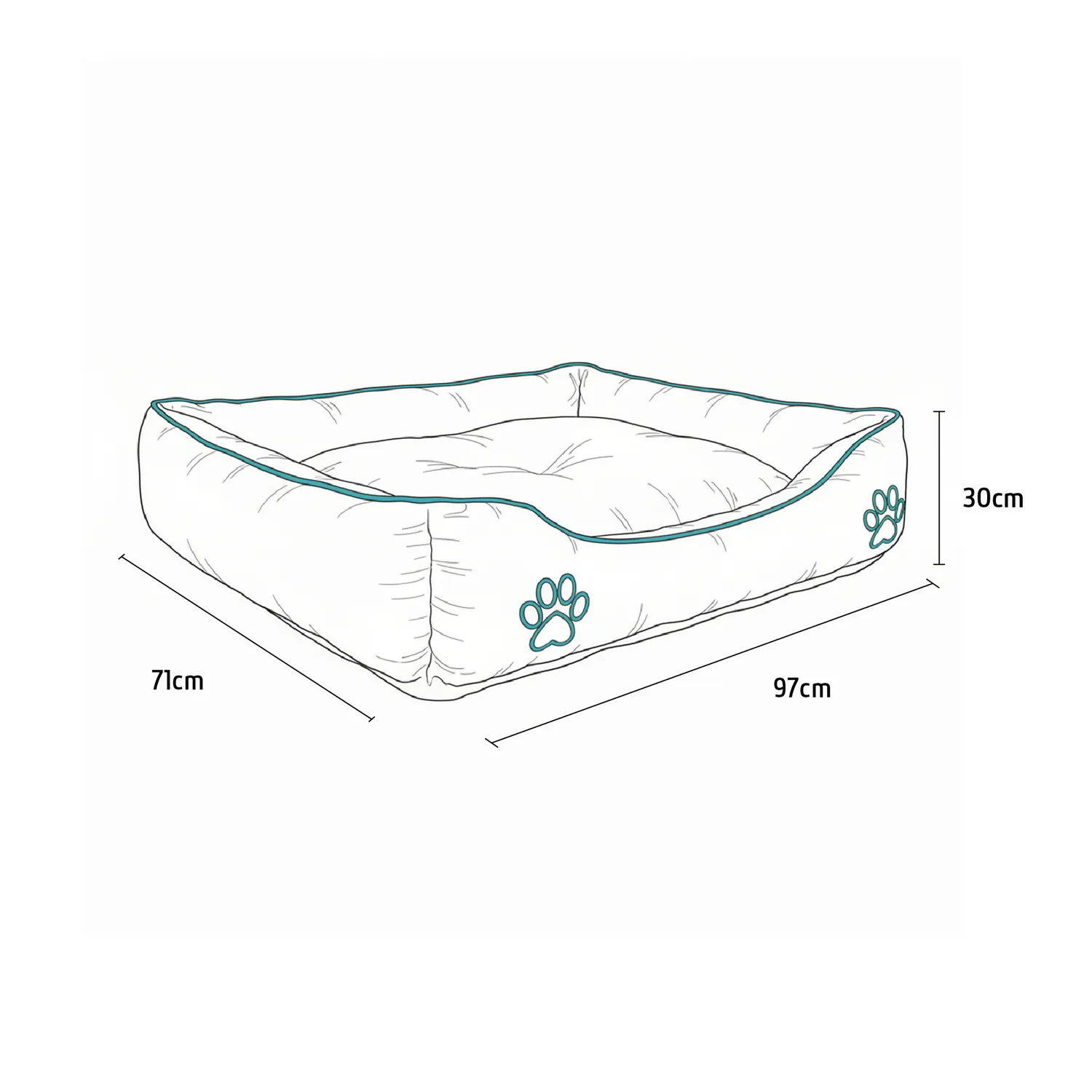 Cama para Perro Soft Gigante Verde Jade Petizoo 5