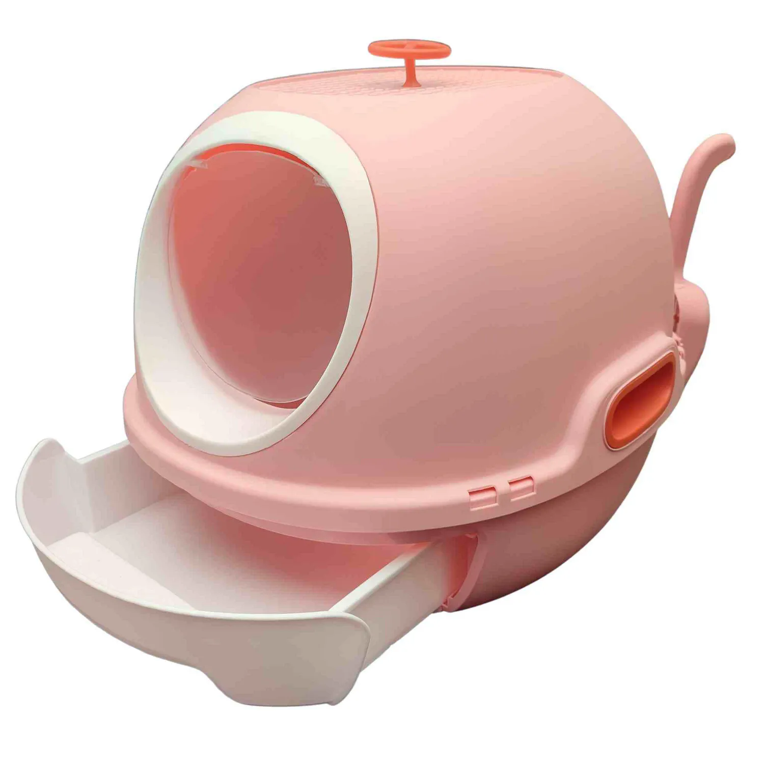 Sanitario Gato Redondo 54x46x44 cm Med Rosa