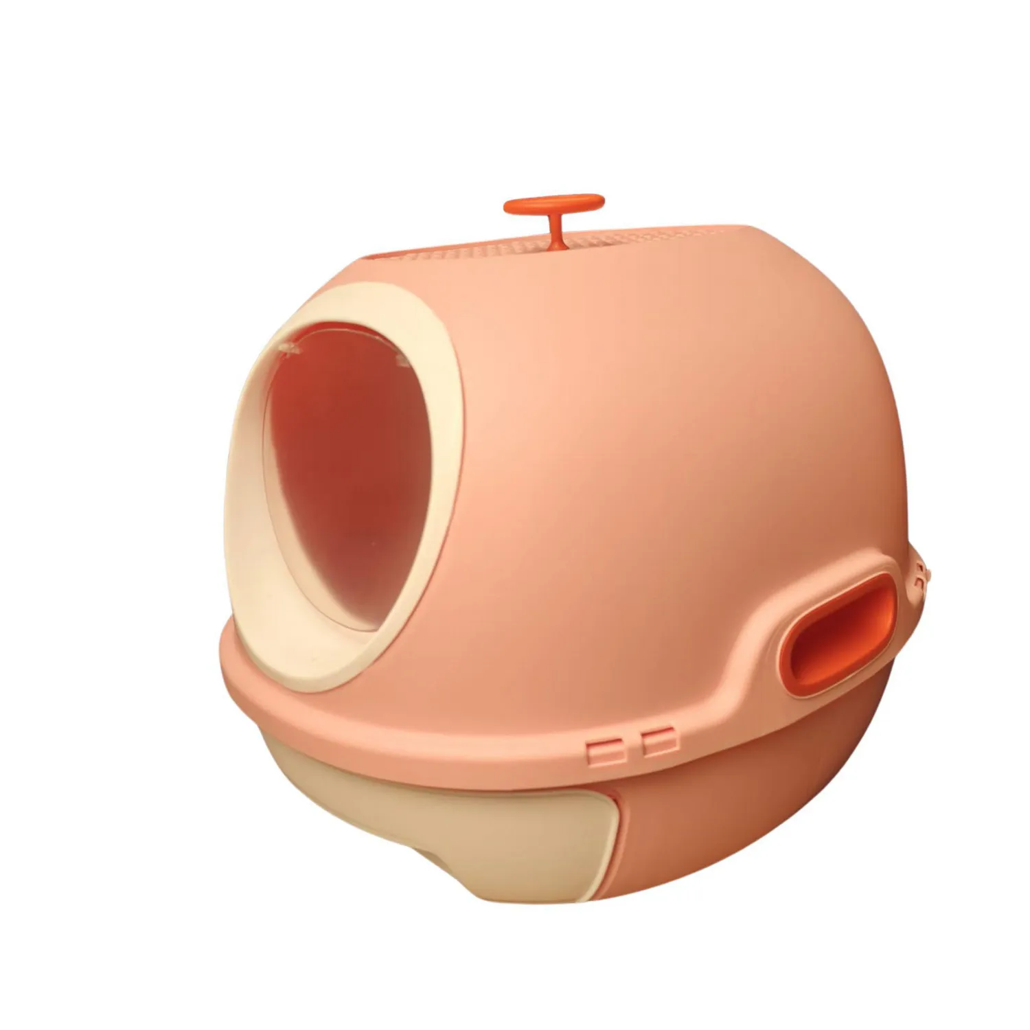 Sanitario Gato Redondo 54x46x44 cm Med Rosa