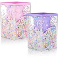 Set De Dos Organizadores De Escritorio Con Diseño De Burbujas Para Papelería Y Maquillaje