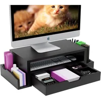 Soporte Elevador Para Monitor Simple Trending Con Cajón Y Organizador De Escritorio