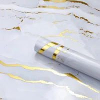 Papel Adhesivo De Mármol Dorado Impermeable Autoadhesivo Para Muebles