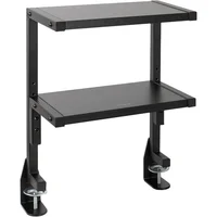 Estantería De Dos Niveles Para Escritorio Con Abrazadera Ajustable Negro