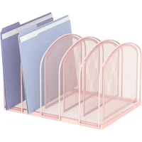 Organizador De Archivos De Escritorio Con Diseño De Malla Rosa