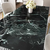 Papel Adhesivo De Mármol Verde Negro Para Encimeras Y Paredes Impermeable Y Resistente Al Calor