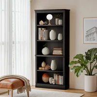 Estantería de Madera de 5 Estantes Altos para Sala y Dormitorio en Blanco