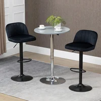 Silla de Bar Giratorio Ajustable con Base de Acero