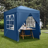 Toldo Armable Impermeable 2m x 2m Con Puertas y Ventanas Color Azul