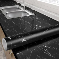 Papel Adhesivo De Mármol Negro Impermeable Para Encimeras Y Muebles