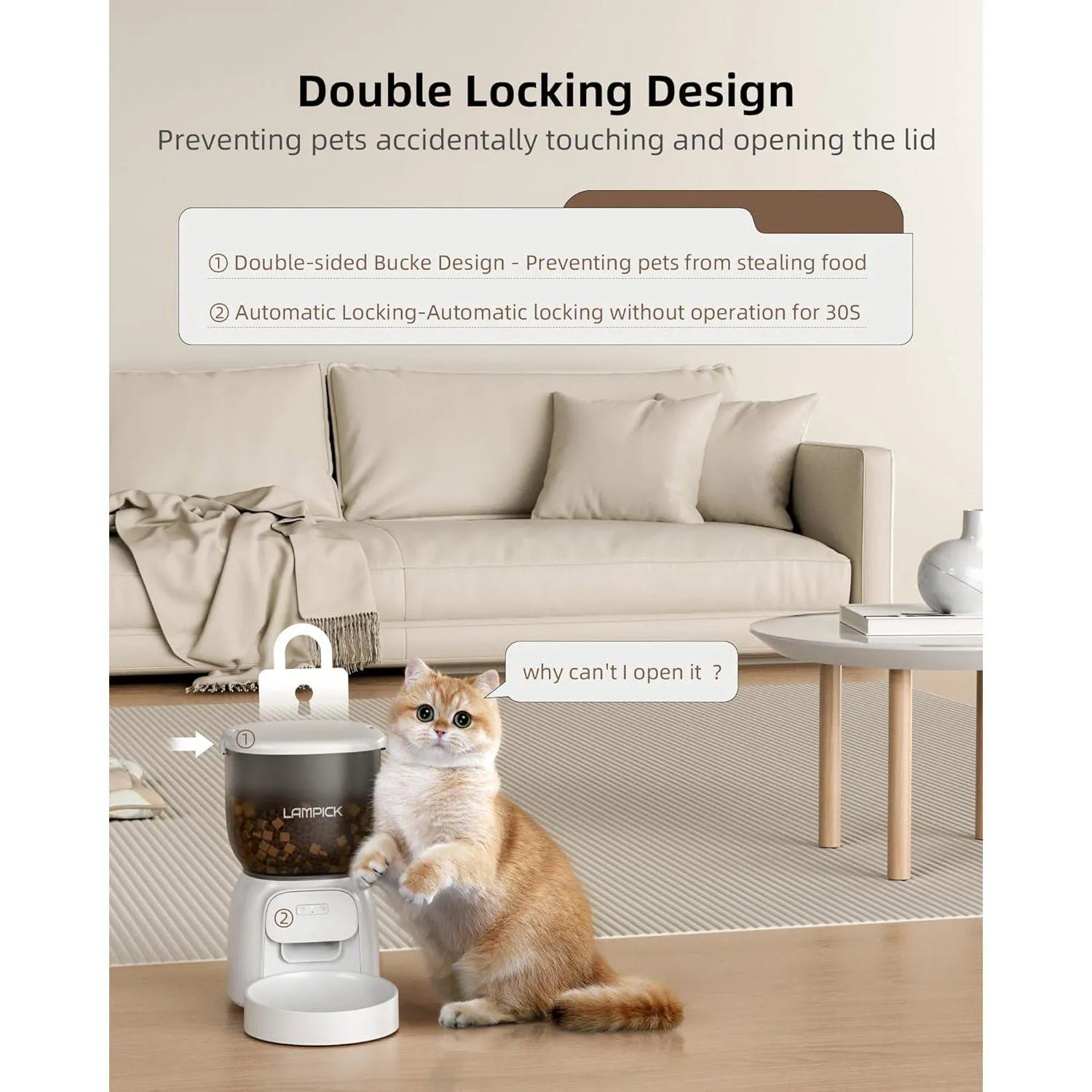 Dispensador de Comida para Gatos WiFi con App y 15 Porciones 4