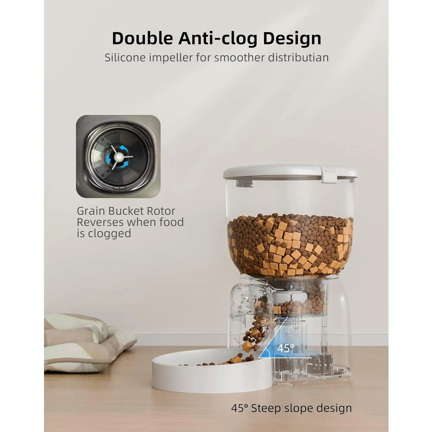 Dispensador de Comida para Gatos WiFi con App y 15 Porciones 5