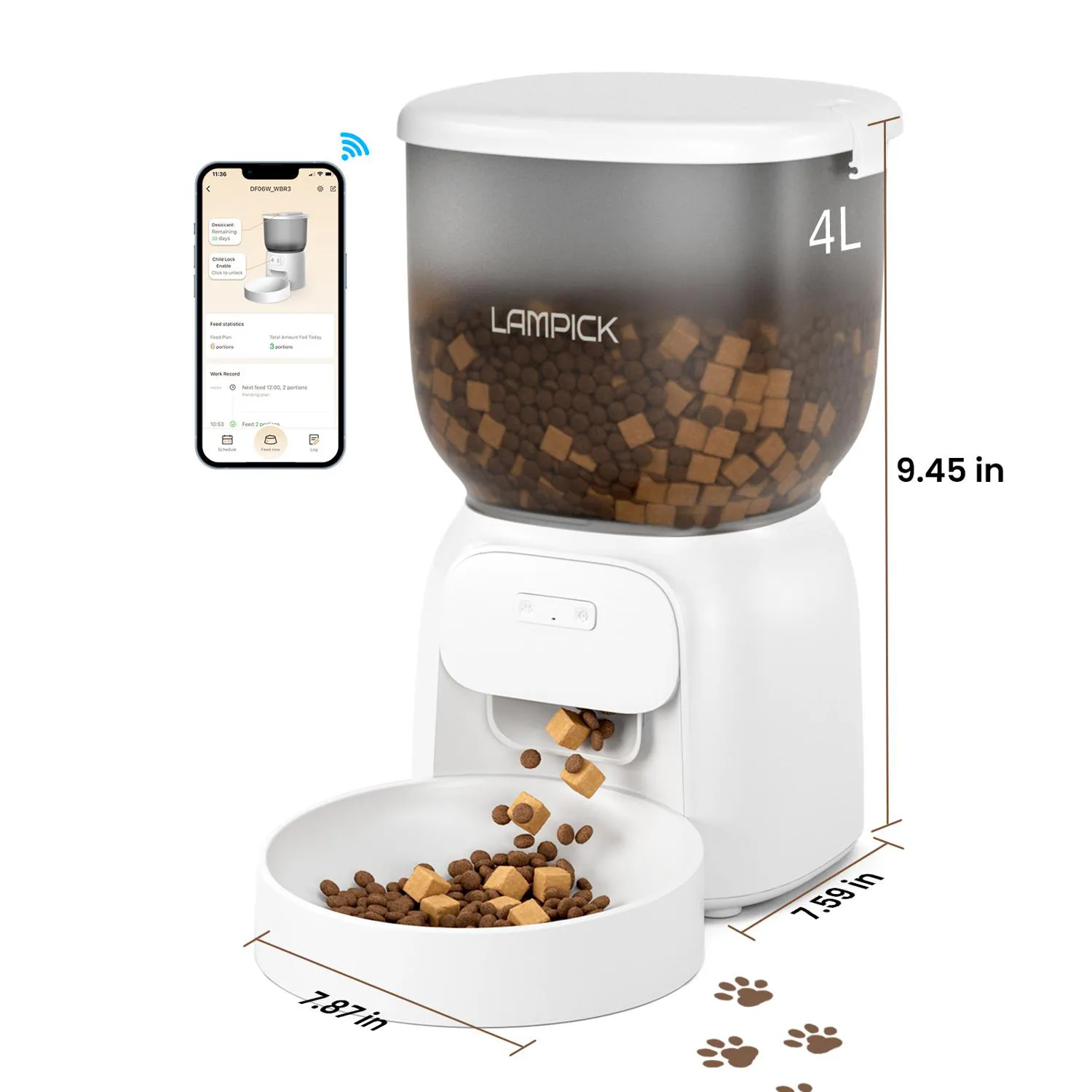 Dispensador de Comida para Gatos WiFi con App y 15 Porciones 9