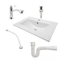 Combo Placa Lavamanos + Grifería + Sifón + Push C262