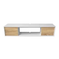 Repisa TV Gabinete Estandard 120x25x25 cm Blanco/madera Natural